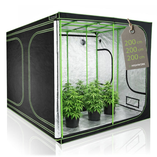 Tente de culture, 200 x 200 x 200 cm, avec porte avant enroulable