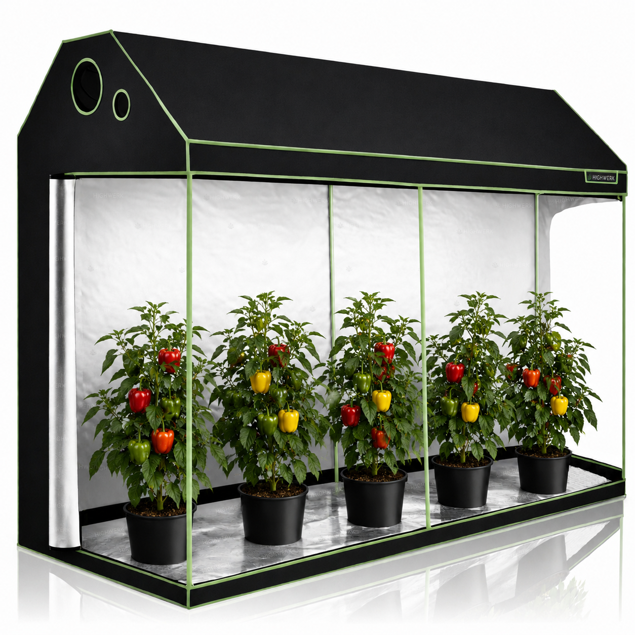 120x120x180 grow tent Grow Tent for Sloped Ceilings, 240 x 120 x 180 cm, Black/Green – HIGHWERK